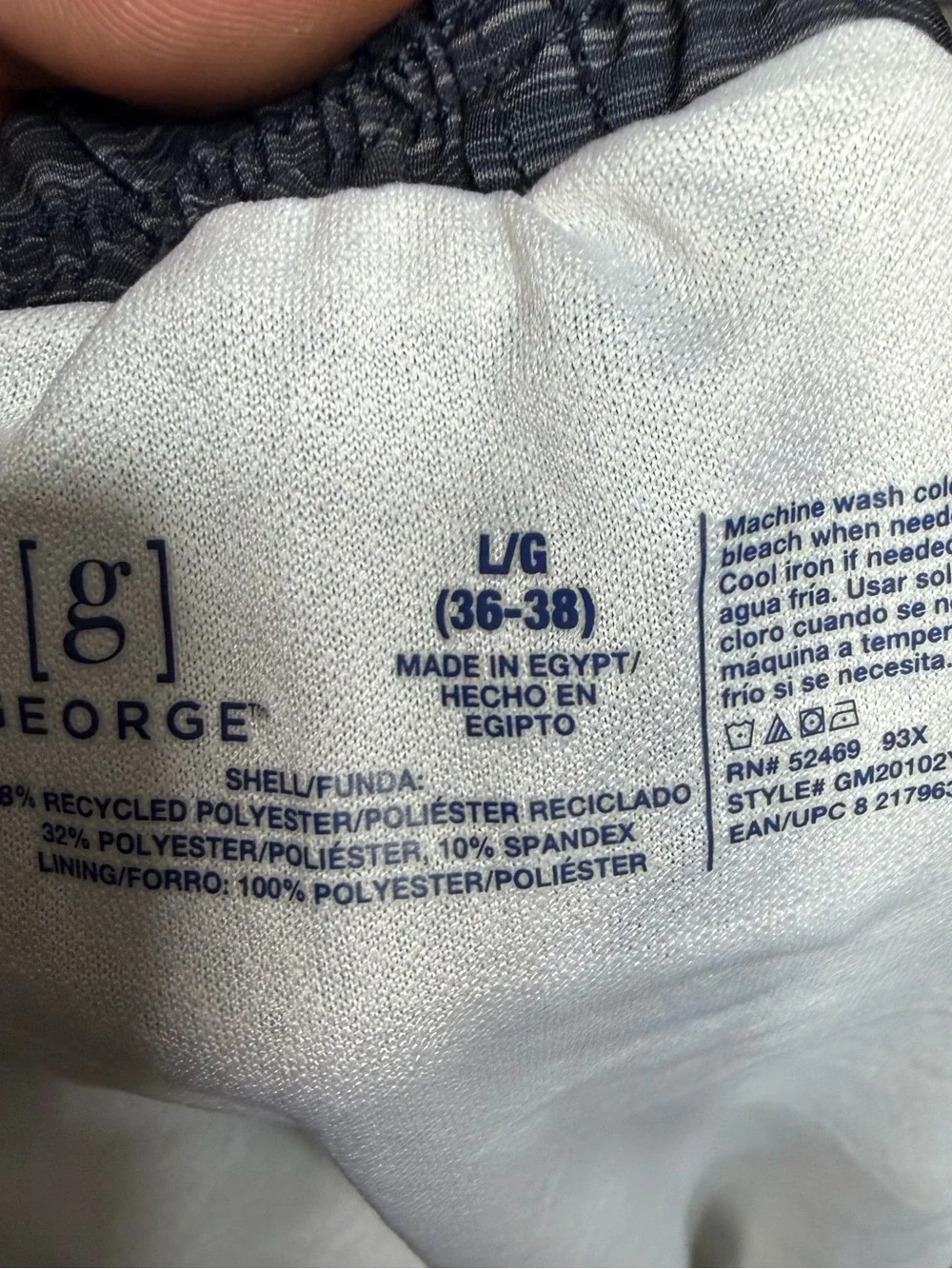 George Men's Black and Gray Striped Swim Trunks